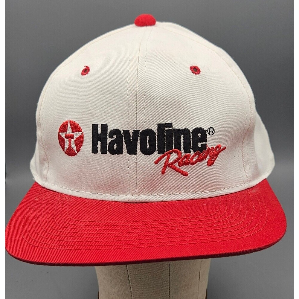 VTG NASCAR Texaco Havoline Racing Snapback Hat White Red Adjustable Cap